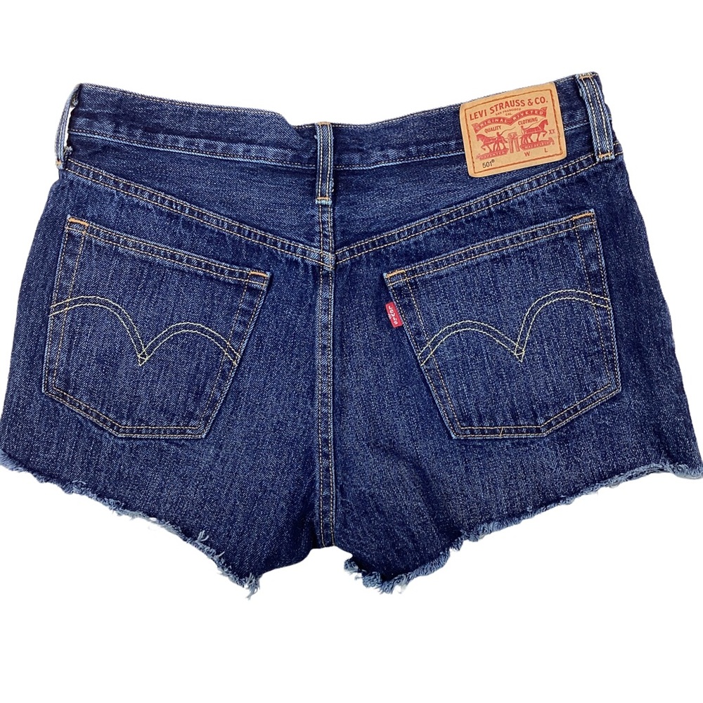 Free People // Levi’s 501 Cutoff Denim Shorts Blue - Picture 5 of 12